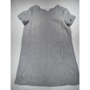 THE WHITE COMPANY 100% LINEN GREY SHORT SLEEVED SHIFT DRESS SIZE 10